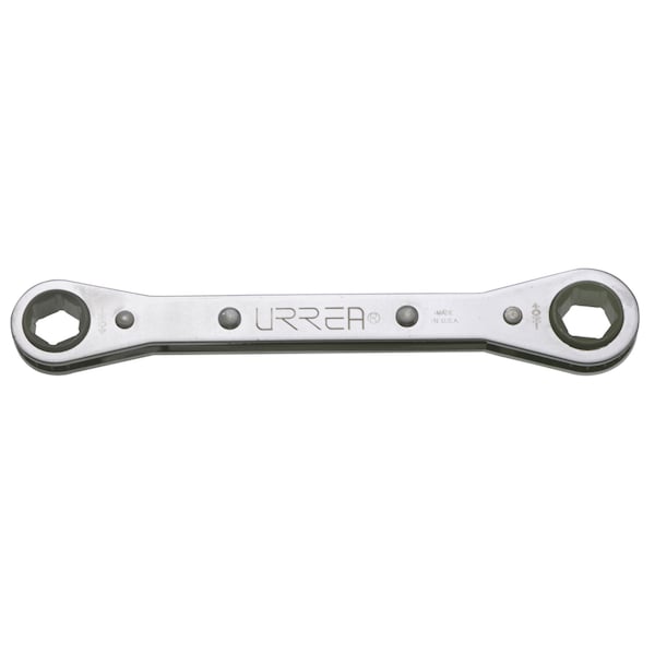 12-Point Flat Ratcheting Box-End Wrench, 16 Mm X 18 Mm opening size.